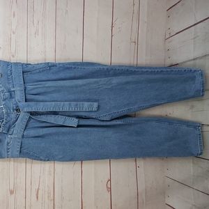 WHO WHAT WHERE♡Super Hi-Waist♡Tapered Leg♡Retro-Mod♡Belted♡Paper Bag Jeans